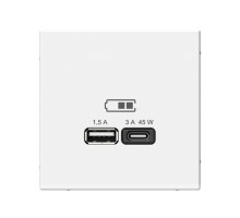 ArtGallery белый Розетка USB A + тип-C 45Вт высокоскор.заряд. QC, PD