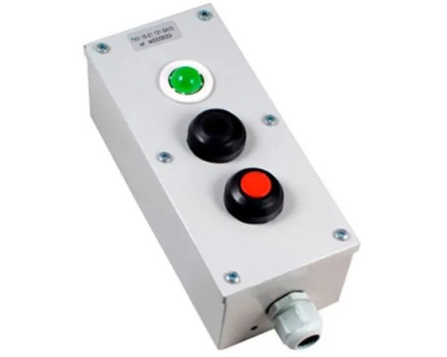 Кнопочный пост ПКУ 15-21.131 IP54(1-а кнопка чёрная+1-а кнопка красная+1-а лампа зелёная)