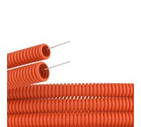 Труба гофрированная ПНД 50 мм DKC с протяжкой оранжевая (15м)