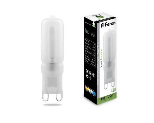 Лампа LED G9  7Вт 4000K 540Lm 230/50 Feron