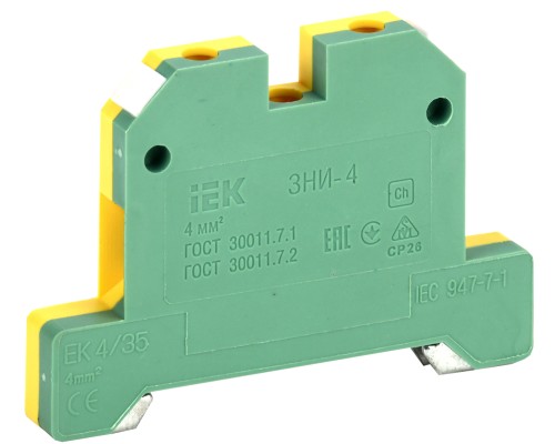 Зажим наборный ЗНИ- 4 мм. (JXB-35) желто-зеленый ИЭК